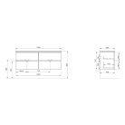 Alsó szekrény, Sapho Ezara mosdótartó szekrény 140x55x46 cm, fényes fehér EZ141-3030