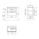 Alsó szekrény, Sapho Ezara mosdótartó szekrény 58x54x39 cm, fényes fehér EZ592-3030
