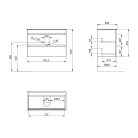 Alsó szekrény, Sapho Ezara mosdótartó szekrény 78x54x39 cm, ezüst tölgy EZ792-1111