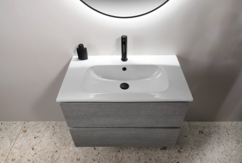 Alsó szekrény, Sapho Ezara mosdótartó szekrény 79,8x52x46 cm, ezüst tölgy EZ801-1111