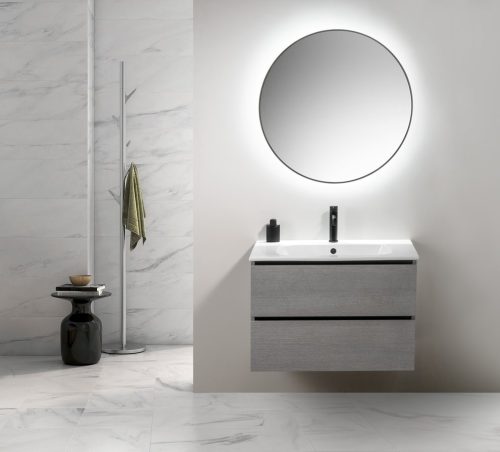 Alsó szekrény, Sapho Ezara mosdótartó szekrény 79,8x52x46 cm, ezüst tölgy EZ801-1111