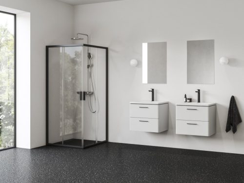 Zuhanykabin, Ravak Blix II NBLRV2 zuhanykabin 90x90, fekete 1LM70300Z1