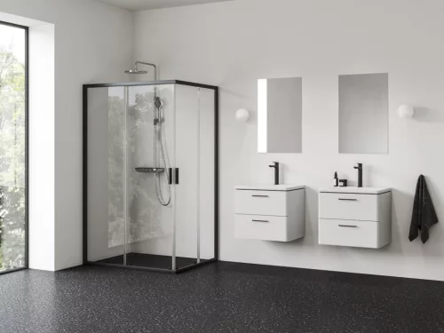 Zuhanykabin, Ravak Blix II NBLRV2K 90, fekete 1XM70300Z1