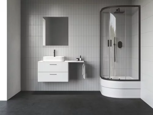 Zuhanykabin, Ravak Blix II NBLCP4 Sabina 90x90x180 cm, fekete 3BM70340Z1