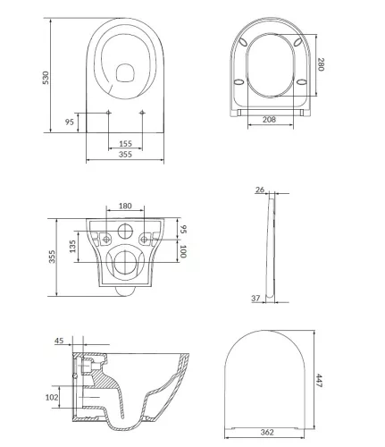 WC, Cersanit Larga Pro vortex ovális fügesztett wc szett S701-885