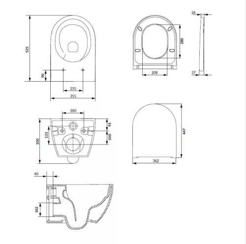 WC, Cersanit Zen Pro ovális függesztett wc szett S701-719