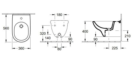Bidé, Villeroy&Boch O.novo fali bidé 54600001