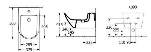 Bidé, Villeroy&Boch Subway 3.0 fali bidé CeramicPlus felülettel 447000R1