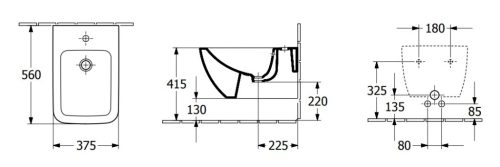 Bidé, Villeroy&Boch Venticello fali bidé CeramicPlus felülettel 441100R1