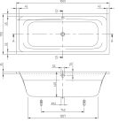 Kád, Villeroy&Boch Avento kád 160x70 cm UBA167AVN2V-01