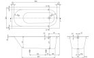 Kád, Villeroy&Boch Oberon kád 180x80 cm UBQ180OBE2V-01