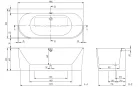 Kád, Villeroy&Boch Oberon 2.0 kád 180x80 cm UBQ180OBR9CD00V-01