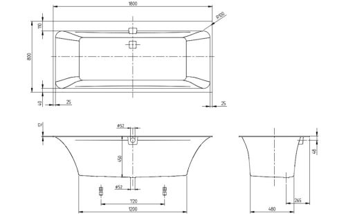 Kád, Villeroy&Boch Squaro Edge 12 kád 180x80 cm UBQ180SQE2DV-01