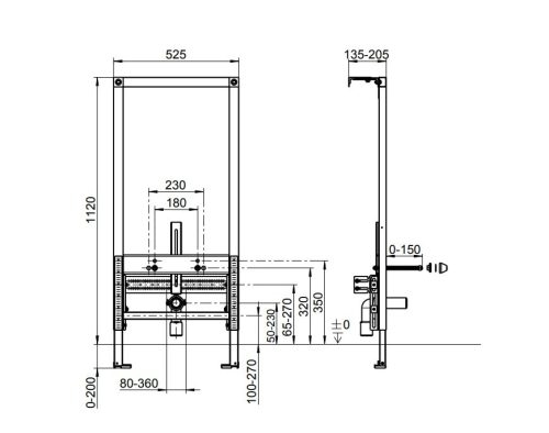 Szerelőkeret, Villeroy&Boch ViConnect szerelési rendszerek bidéhez 92214800