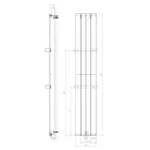 Egyenes radiátor, Sapho Colonna fürdőszobai radiátor 298x1800 mm, bézs IR142S