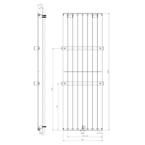 Egyenes radiátor, Sapho Colonna fürdőszobai radiátor 602x1800 mm, bézs IR149S