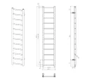 Egyenes radiátor, Sapho Dina fürdőszobai radiátor 300x1380 mm, fehér IR363W