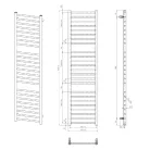 Egyenes radiátor, Sapho Dina fürdőszobai radiátor 400x1560 mm, fehér IR364W