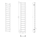 Egyenes radiátor, Sapho Dina fürdőszobai radiátor 300x1740 mm, fehér IR366W