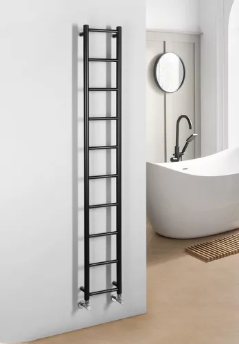 Egyenes radiátor, Sapho Dina fürdőszobai radiátor 250x1680 mm, matt fekete IR377TB