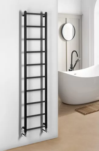 Egyenes radiátor, Sapho Dina fürdőszobai radiátor 350x1680 mm, matt fekete IR378TB