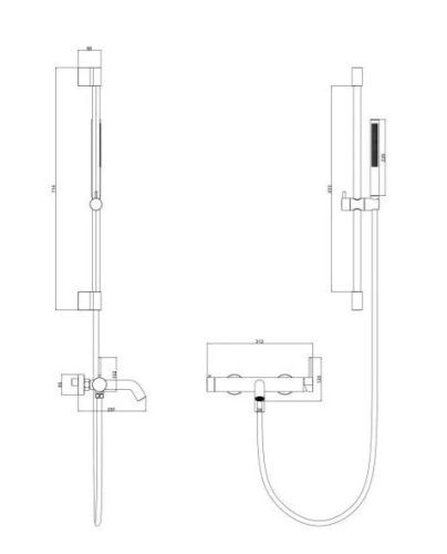 Kádtöltő csaptelep, Arezzo design Nova zuhanyszettel, szálcsiszolt nikkel AR-2104BN