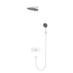   Falba süllyesztett csaptelep, Arezzo design Uni termosztátos, zuhanyszett, matt fehér AR-6296MW