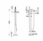 Kádtöltő csaptelep, Arezzo design Elegant szabadonálló, szálcsiszolt arany AR-10095BG