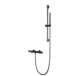   Kádtöltő csaptelep, Arezzo design Elegant termosztatikus kádcsaptelep szett, gun metal AR-1295GM