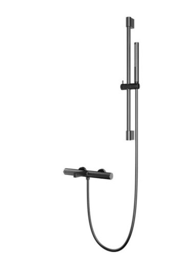 Kádtöltő csaptelep, Arezzo design Elegant termosztatikus kádcsaptelep szett, gun metal AR-1295GM