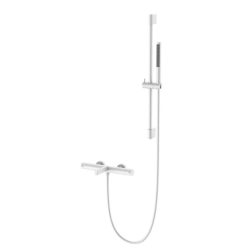   Kádtöltő csaptelep, Arezzo design Elegant termosztatikus kádcsaptelep szett, matt fehér AR-1295MW