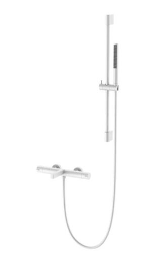 Kádtöltő csaptelep, Arezzo design Elegant termosztatikus kádcsaptelep szett, matt fehér AR-1295MW