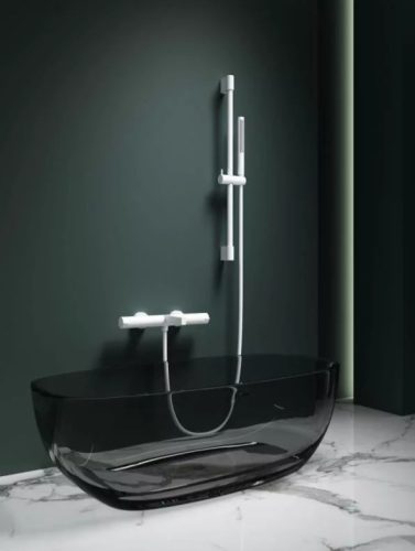 Kádtöltő csaptelep, Arezzo design Elegant termosztatikus kádcsaptelep szett, matt fehér AR-1295MW