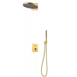   Falba süllyesztett csaptelep, Arezzo design Elegant zuhanyszett, szálcsiszolt arany AR-2095BG