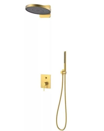 Falba süllyesztett csaptelep, Arezzo design Elegant zuhanyszett, szálcsiszolt arany AR-2095BG