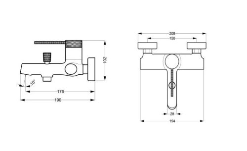 Kádtöltő csaptelep, Arezzo design Palmfield kádtöltő csaptelep, gun metal AR-1104GMSET