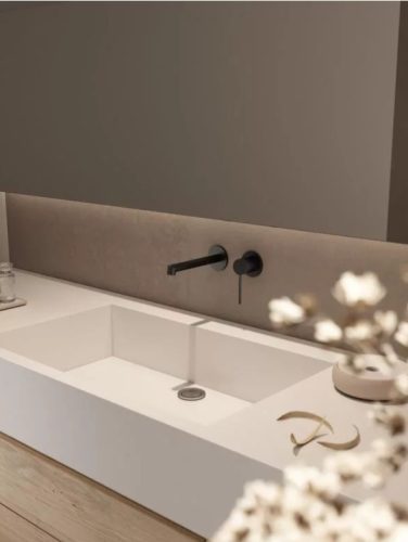 Falba süllyesztett csaptelep, Arezzo design Palmfield mosdó csaptelep, fekete AR-1103BL