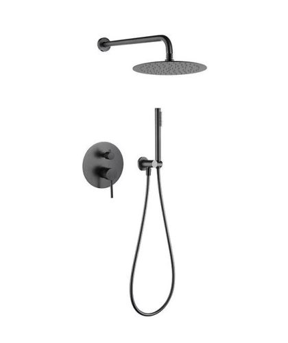 Falba süllyesztett csaptelep, Arezzo design Palmfield zuhanyszett, gun metal AR-1160GM