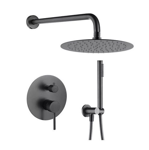 Falba süllyesztett csaptelep, Arezzo design Palmfield zuhanyszett, gun metal AR-1160GM