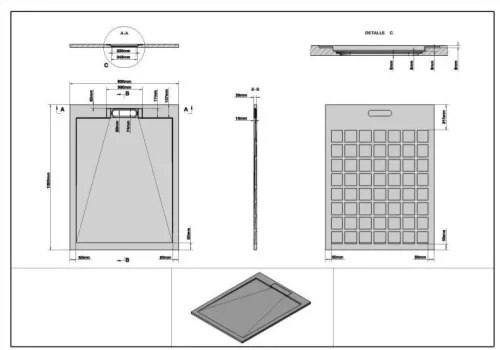 Zuhanytálca,Arezzo design Stone pala hatás,öntött márvány zuhanytálca,antracit 120x90 AR-DYT129LA