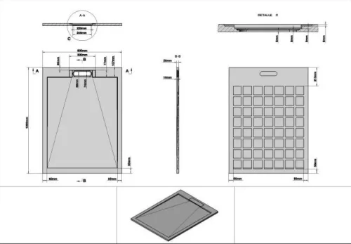 Zuhanytálca, Arezzo design Stone pala hatású,öntött márvány zuhanytálca,bézs 120x90 AR-DYT129LBG