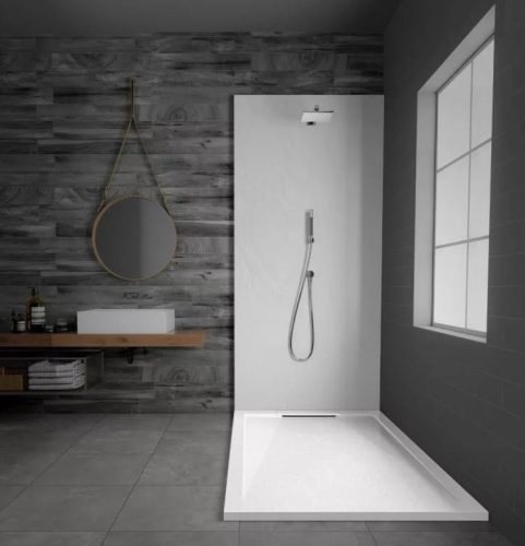 Zuhanytálca, Arezzo design Stone pala hatású,öntött márvány zuhanytálca,fehér 120x90 AR-DYT129LW