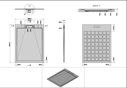 Zuhanytálca, Arezzo design Stone pala hatású,öntött márvány zuhanytálca,fehér 120x90 AR-DYT129LW