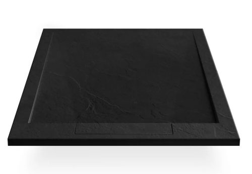 Zuhanytálca, Arezzo design Stone pala hatású,öntött márvány zuhanytálca,fekete 120x90 AR-DYT099LB