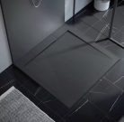 Zuhanytálca, Arezzo design Stone pala hatású,öntött márvány zuhanytálca,fekete 120x90 AR-DYT099LB