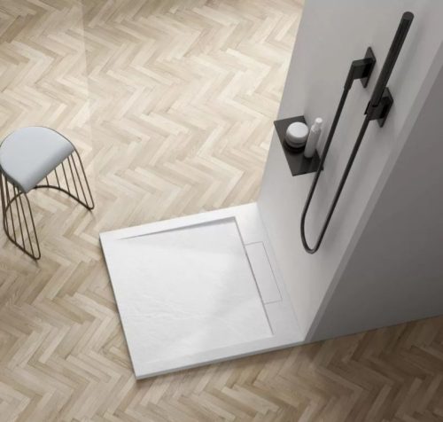 Zuhanytálca, Arezzo design Stone pala hatású, öntött márvány zuhanytálca,fehér 120x90 AR-DYT099LW