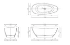 Kád, Arezzo design Palmyra kád, matt fehér 150x70 AR-Palmyra150WM