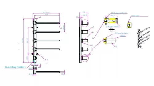 Egyenes radiátor,Arezzo design Tubeline elektromos törölközőszárító,szálcsisz. arany AR-TL45100BG