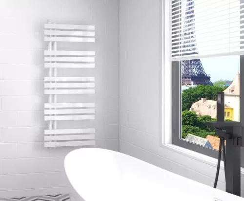 Egyenes radiátor, Arezzo design Horizont Matt White Slim 1200x500  törölközőszárító,AR-HS12050MW