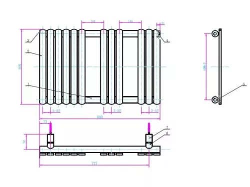 Egyenes radiátor, Arezzo design Flat White 800x500 törölközőszárítós radiátor AR-FW8050